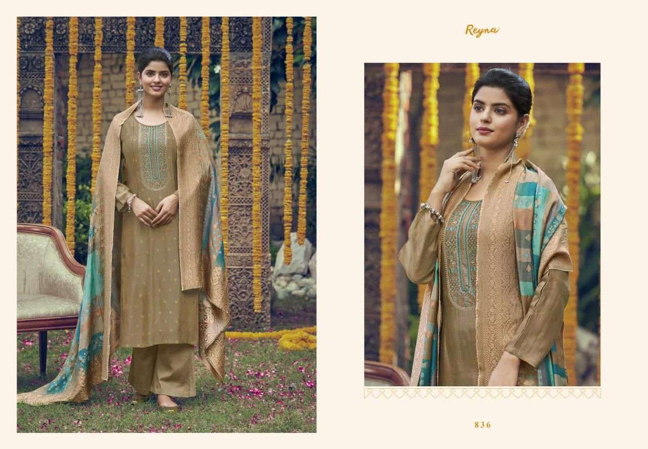 Genda Phool By Reyna 831 To 837 Series Beautiful Suits Colorful Stylish Fancy Casual Wear & Ethnic Wear Bemberg Silk Dresses At Wholesale Price