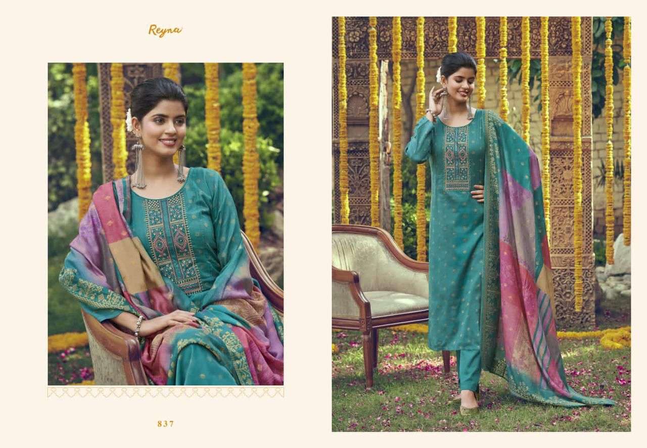 Genda Phool By Reyna 831 To 837 Series Beautiful Suits Colorful Stylish Fancy Casual Wear & Ethnic Wear Bemberg Silk Dresses At Wholesale Price
