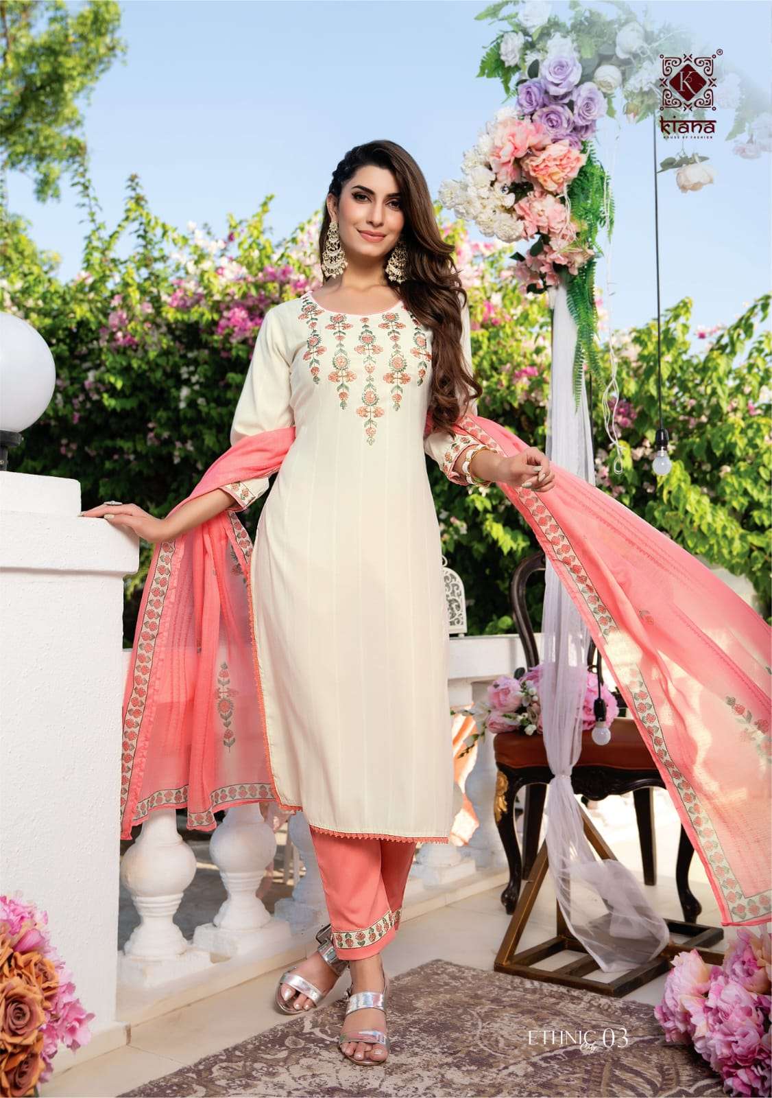 ETHNIC CITY BY KIANA 01 TO 08 SERIES BEAUTIFUL SUITS COLORFUL STYLISH FANCY CASUAL WEAR & ETHNIC WEAR VISCOSE EMBROIDERED DRESSES AT WHOLESALE PRICE