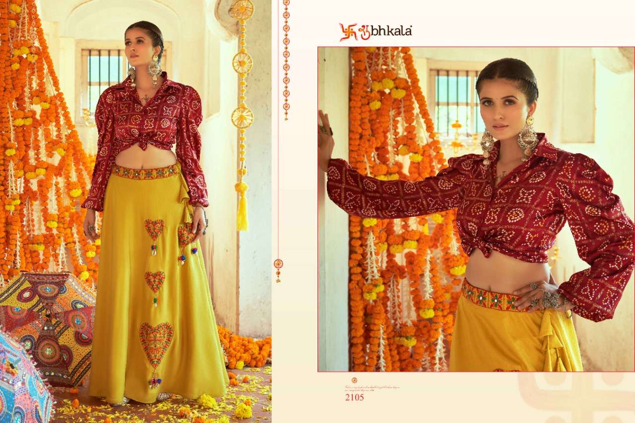 Raas Vol-3 By Shubhkala 2101 To 2108 Series Designer Beautiful Navratri Collection Occasional Wear & Party Wear Silk Tops With Skirt At Wholesale Price