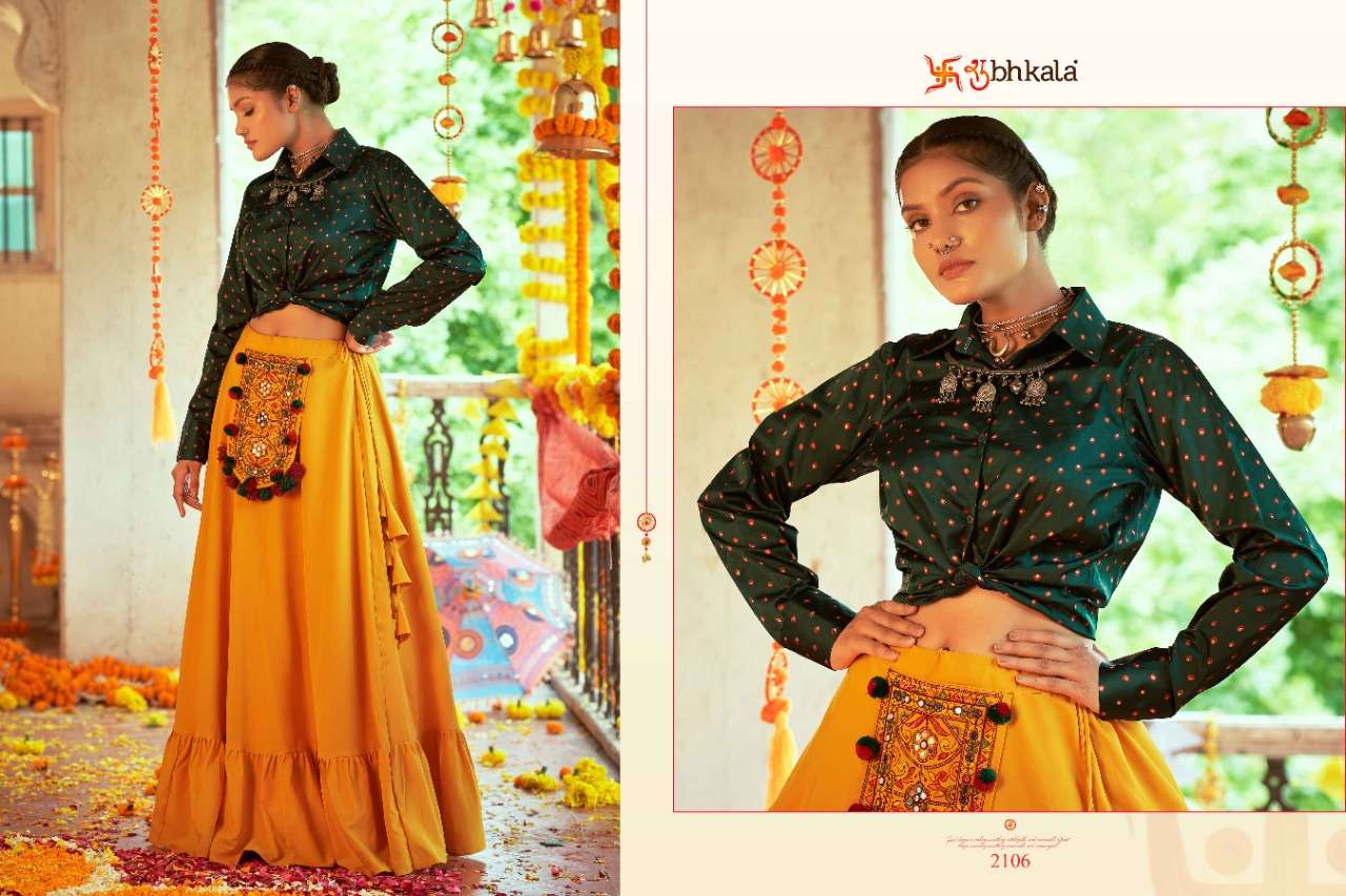 Raas Vol-3 By Shubhkala 2101 To 2108 Series Designer Beautiful Navratri Collection Occasional Wear & Party Wear Silk Tops With Skirt At Wholesale Price