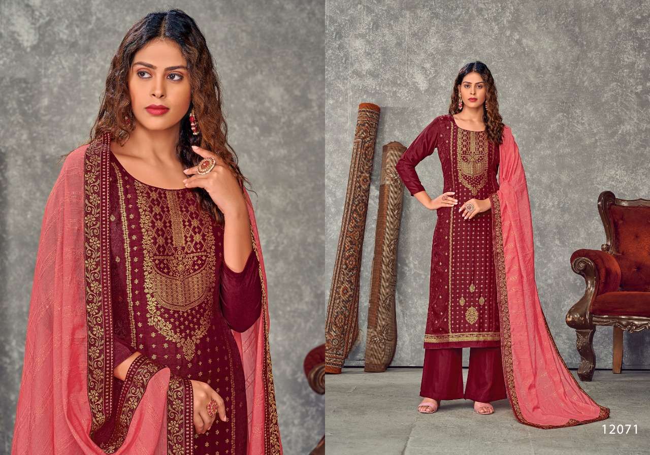 RANGTAALI BY PANCH RATNA 12071 TO 12075 SERIES BEAUTIFUL SUITS COLORFUL STYLISH FANCY CASUAL WEAR & ETHNIC WEAR VISCOSE DOLA MUSLIN DRESSES AT WHOLESALE PRICE