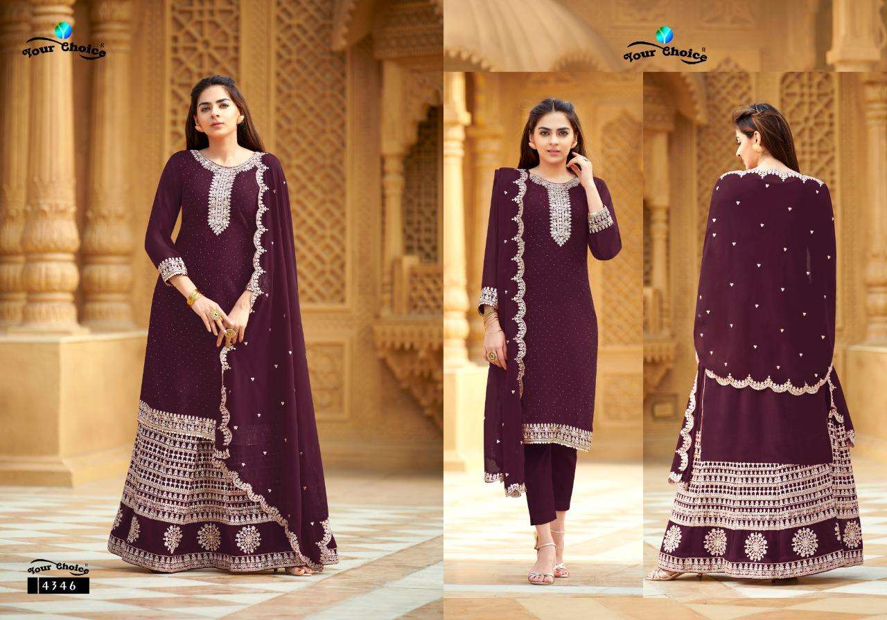 Mango By Your Choice 4345 To 4348 Series Beautiful Suits Colorful Stylish Fancy Casual Wear & Ethnic Wear Georgette Dresses At Wholesale Price