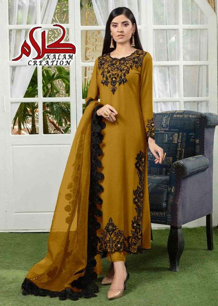 KALAM 1111 COLOURS BY KALAM CREATION 1111-A TO 1111-B SERIES BEAUTIFUL PAKISTANI SUITS COLORFUL STYLISH FANCY CASUAL WEAR & ETHNIC WEAR FAUX GEORGETTE DRESSES AT WHOLESALE PRICE