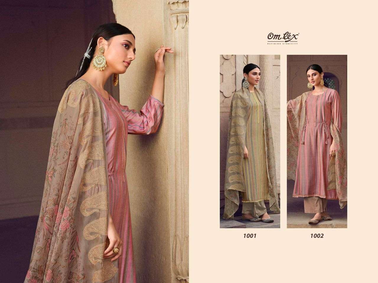 AURELIE BY OMTEX 1001 TO 1002 SERIES BEAUTIFUL SUITS COLORFUL STYLISH FANCY CASUAL WEAR & ETHNIC WEAR PURE MUSLIN PRINT DRESSES AT WHOLESALE PRICE