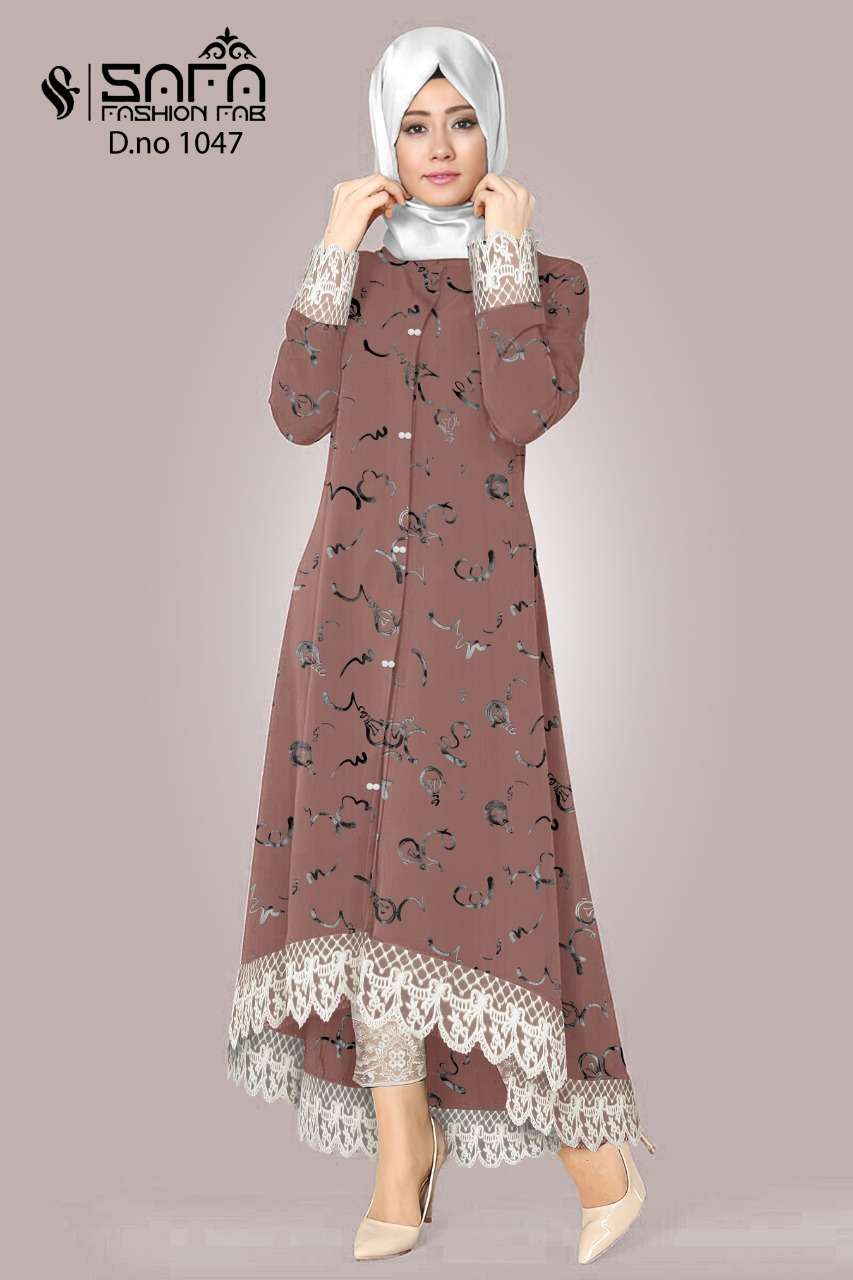 SAFA 1047 COLOURS BY SAFA FASHION 1047-A TO 1047-C SERIES DESIGNER STYLISH FANCY COLORFUL BEAUTIFUL PARTY WEAR & ETHNIC WEAR COLLECTION LYCRA KURTIS WITH BOTTOM AT WHOLESALE PRICE