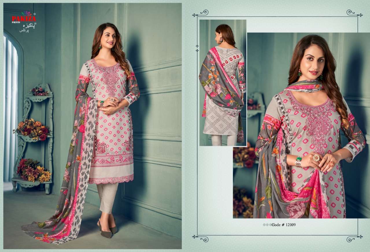 VOLUME VOL-12 BY PAKIZA PRINTS 12001 TO 12010 SERIES BEAUTIFUL SUITS COLORFUL STYLISH FANCY CASUAL WEAR & ETHNIC WEAR LAWN COTTON DRESSES AT WHOLESALE PRICE