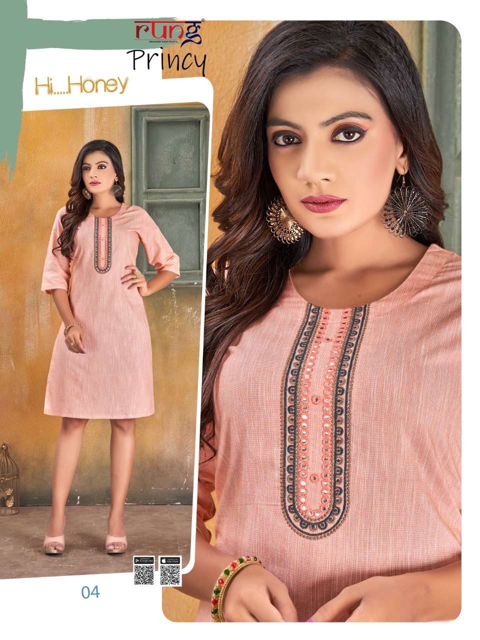 PRINCY BY RUNG 01 TO 08 SERIES DESIGNER STYLISH FANCY COLORFUL BEAUTIFUL PARTY WEAR & ETHNIC WEAR COLLECTION COTTON KURTIS AT WHOLESALE PRICE