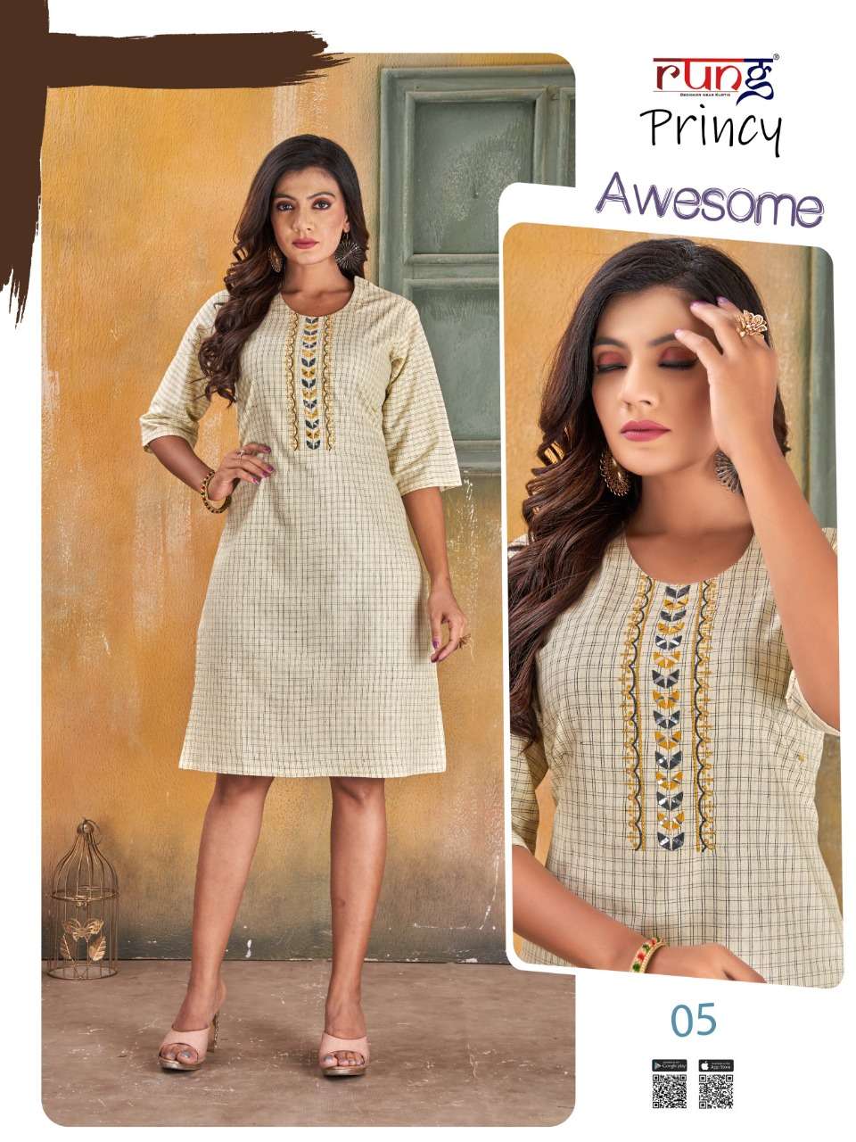 PRINCY BY RUNG 01 TO 08 SERIES DESIGNER STYLISH FANCY COLORFUL BEAUTIFUL PARTY WEAR & ETHNIC WEAR COLLECTION COTTON KURTIS AT WHOLESALE PRICE