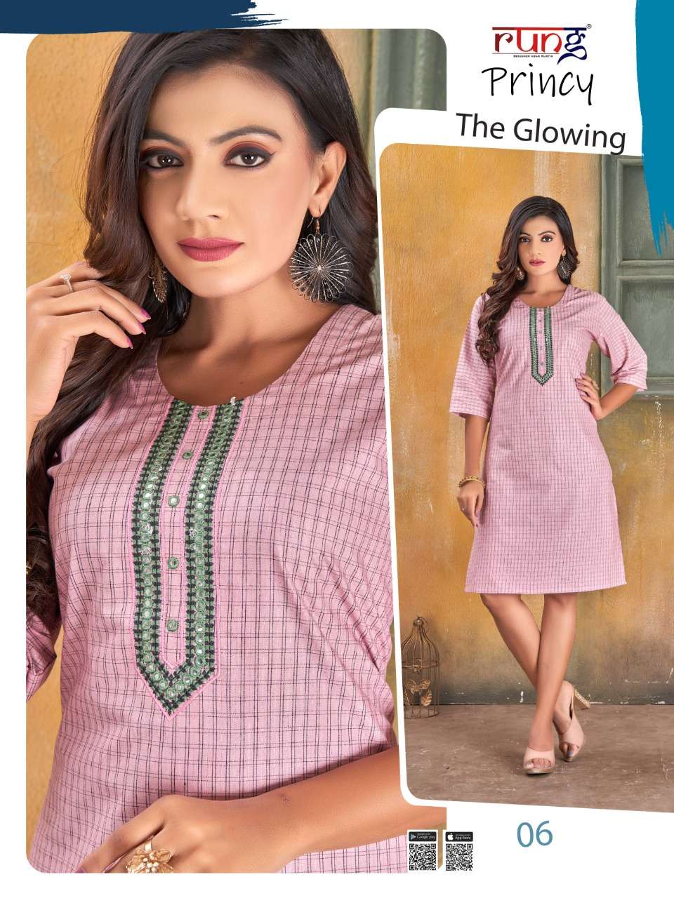 PRINCY BY RUNG 01 TO 08 SERIES DESIGNER STYLISH FANCY COLORFUL BEAUTIFUL PARTY WEAR & ETHNIC WEAR COLLECTION COTTON KURTIS AT WHOLESALE PRICE