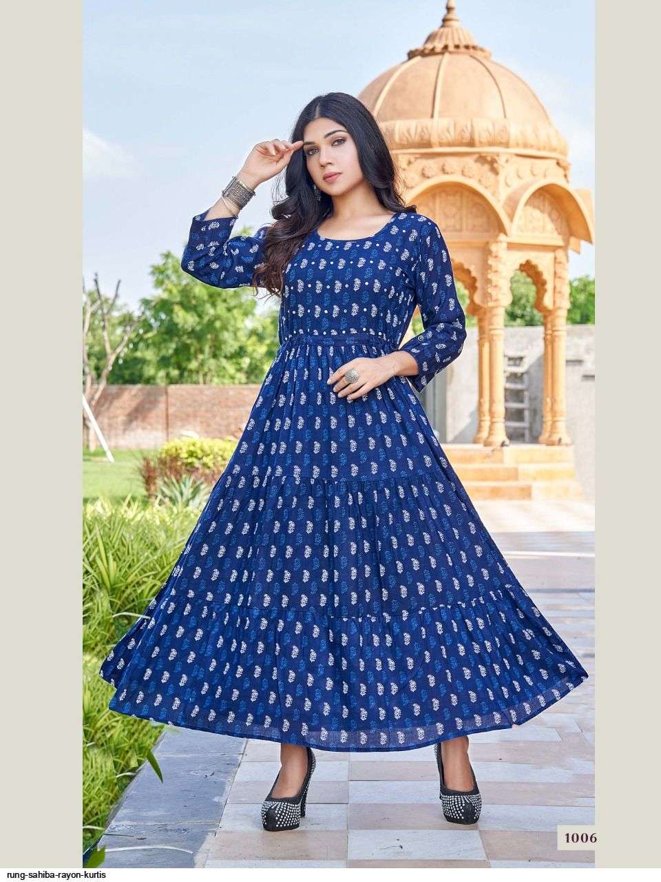 SAHIBA BY RUNG 1001 TO 1006 SERIES DESIGNER STYLISH FANCY COLORFUL BEAUTIFUL PARTY WEAR & ETHNIC WEAR COLLECTION PURE RAYON KURTIS AT WHOLESALE PRICE