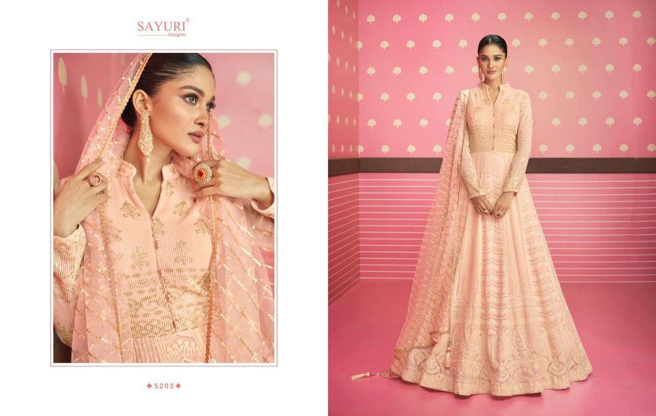 Safeena By Sayuri 5201 To 5203 Series Beautiful Anarkali Suits Colorful Stylish Fancy Casual Wear & Ethnic Wear Georgette Dresses At Wholesale Price