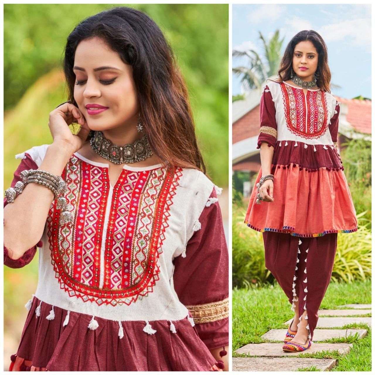 DHOLIDA VOL-2 BY KAAMIRI 01 TO 07 SERIES DESIGNER STYLISH FANCY COLORFUL BEAUTIFUL PARTY WEAR & ETHNIC WEAR COLLECTION PURE KAHDI COTTON TOP WITH BOTTOM AT WHOLESALE PRICE