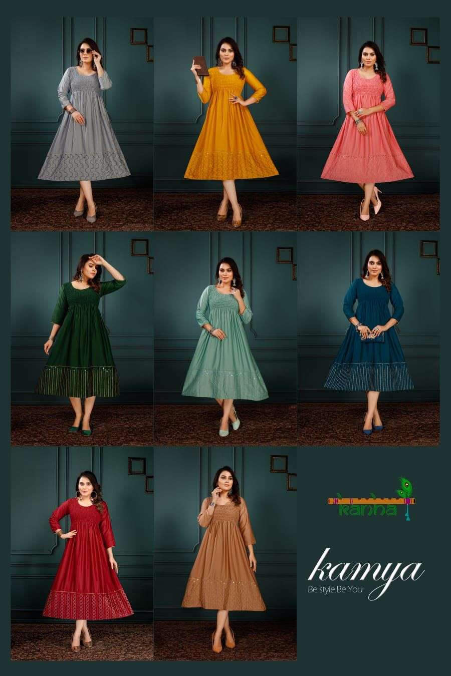 KAMYA BY KANHA 101 TO 108 SERIES DESIGNER STYLISH FANCY COLORFUL BEAUTIFUL PARTY WEAR & ETHNIC WEAR COLLECTION FANCY KURTIS AT WHOLESALE PRICE