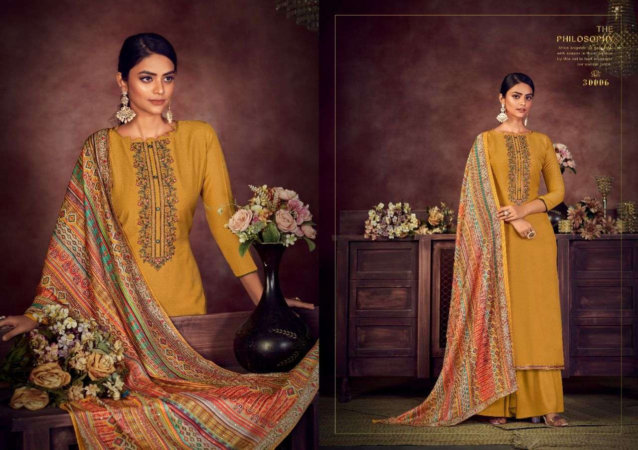 RUBEENA BY NISHANT FASHION 30001 TO 30006 SERIES BEAUTIFUL SUITS COLORFUL STYLISH FANCY CASUAL WEAR & ETHNIC WEAR CHINNON SILK DRESSES AT WHOLESALE PRICE