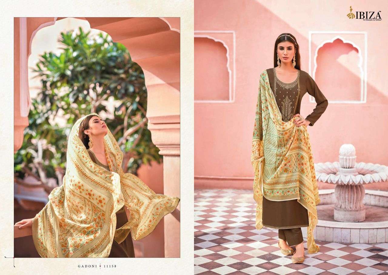 GADONI BY IBIZA 11156 TO 11163 SERIES BEAUTIFUL SUITS COLORFUL STYLISH FANCY CASUAL WEAR & ETHNIC WEAR PURE SILK DRESSES AT WHOLESALE PRICE