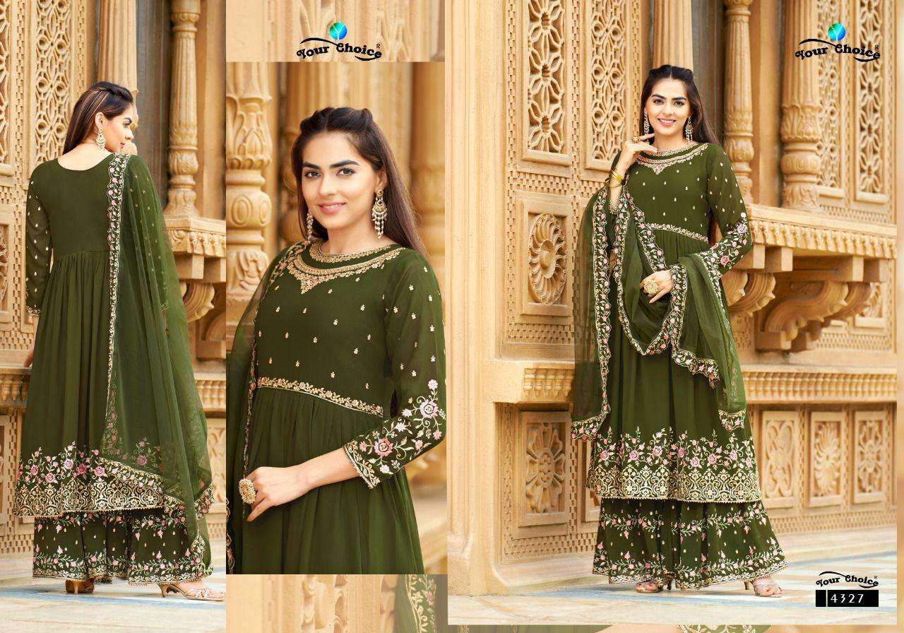 JADE BLUE BY YOUR CHOICE 4327 TO 4332 SERIES BEAUTIFUL SHARARA SUITS COLORFUL STYLISH FANCY CASUAL