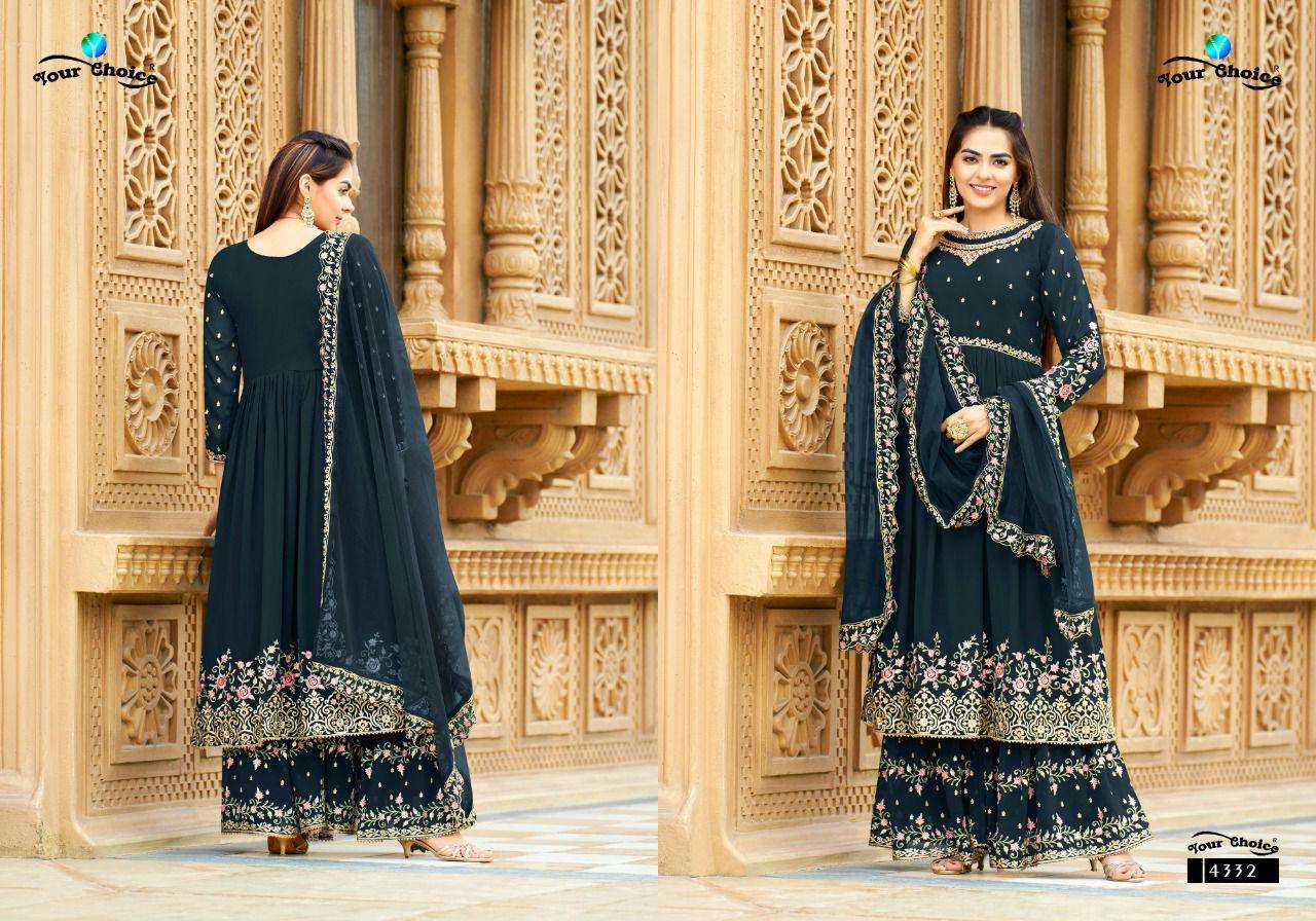 JADE BLUE BY YOUR CHOICE 4327 TO 4332 SERIES BEAUTIFUL SHARARA SUITS COLORFUL STYLISH FANCY CASUAL