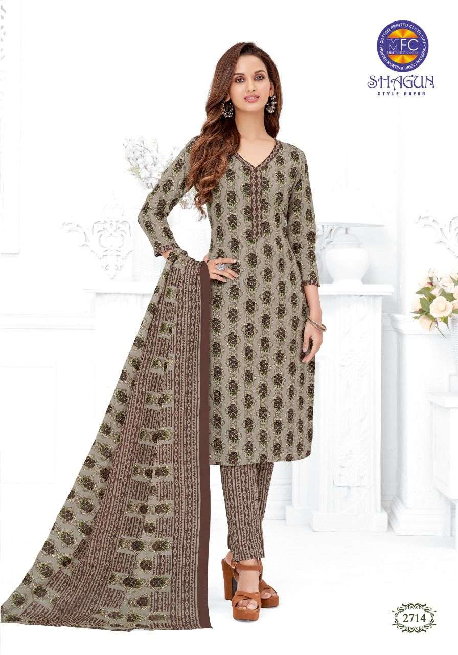 SHAGUN VOL-27 BY MFC 27001 TO 27020 SERIES BEAUTIFUL SUITS COLORFUL STYLISH FANCY CASUAL WEAR & ETHNIC WEAR PURE COTTON DRESSES AT WHOLESALE PRICE