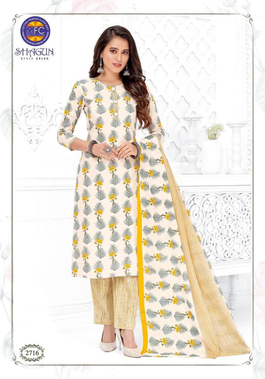 SHAGUN VOL-27 BY MFC 27001 TO 27020 SERIES BEAUTIFUL SUITS COLORFUL STYLISH FANCY CASUAL WEAR & ETHNIC WEAR PURE COTTON DRESSES AT WHOLESALE PRICE