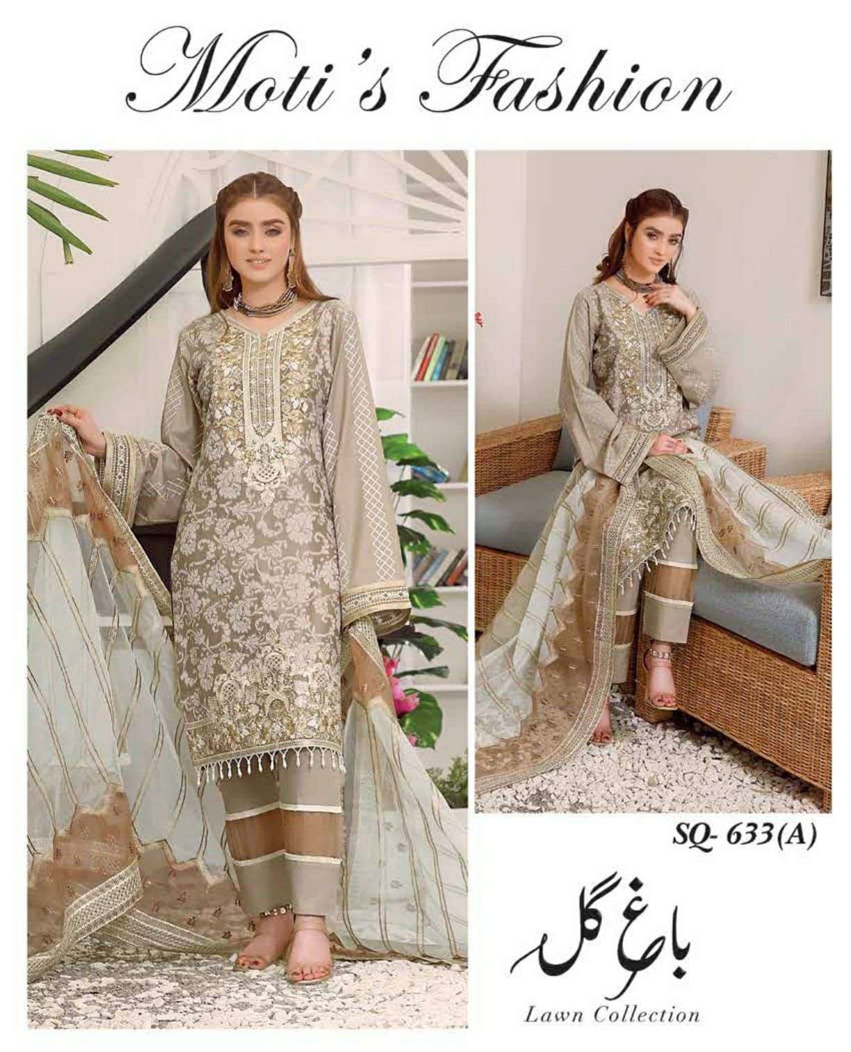 BAGH-E-GUL BY MOTIS FASHION 632-A TO 636-B SERIES BEAUTIFUL PAKISTANI SUITS COLORFUL STYLISH FANCY CASUAL WEAR & ETHNIC WEAR FANCY DRESSES AT WHOLESALE PRICE