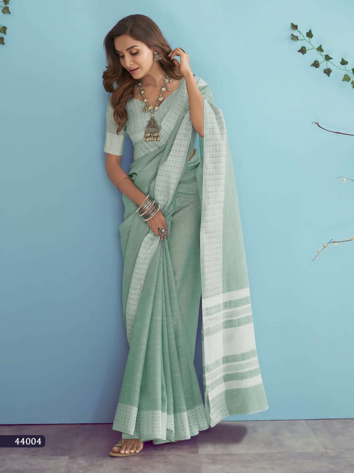 Aarzoo By Rajpath 44001 To 44006 Series Indian Traditional Wear Collection Beautiful Stylish Fancy Colorful Party Wear & Occasional Wear Linen Silk Sarees At Wholesale Price