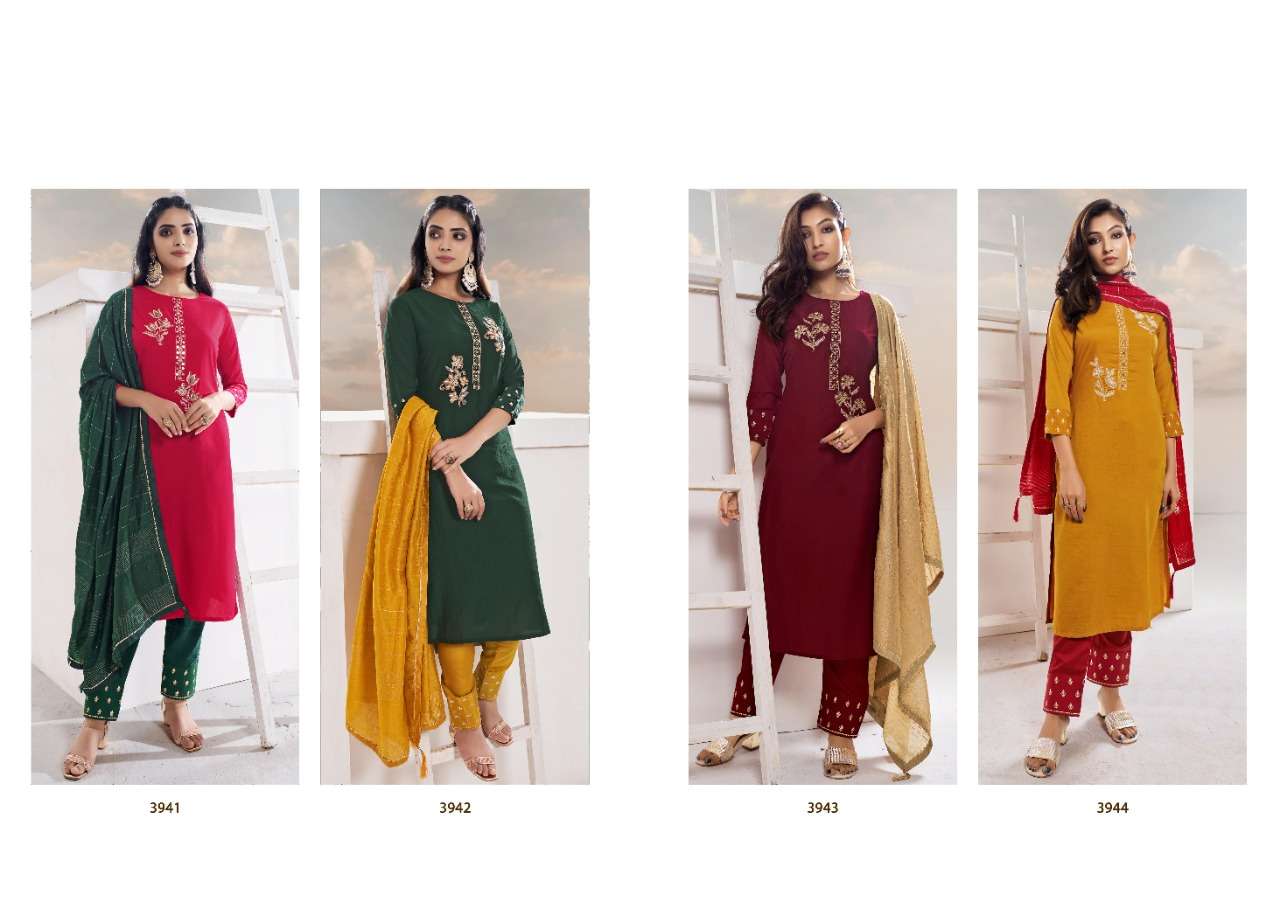 VIRASAT BY RANGOON 3941 TO 3944 SERIES BEAUTIFUL SUITS COLORFUL STYLISH FANCY CASUAL WEAR & ETHNIC WEAR PURE MUSLIN DRESSES AT WHOLESALE PRICE