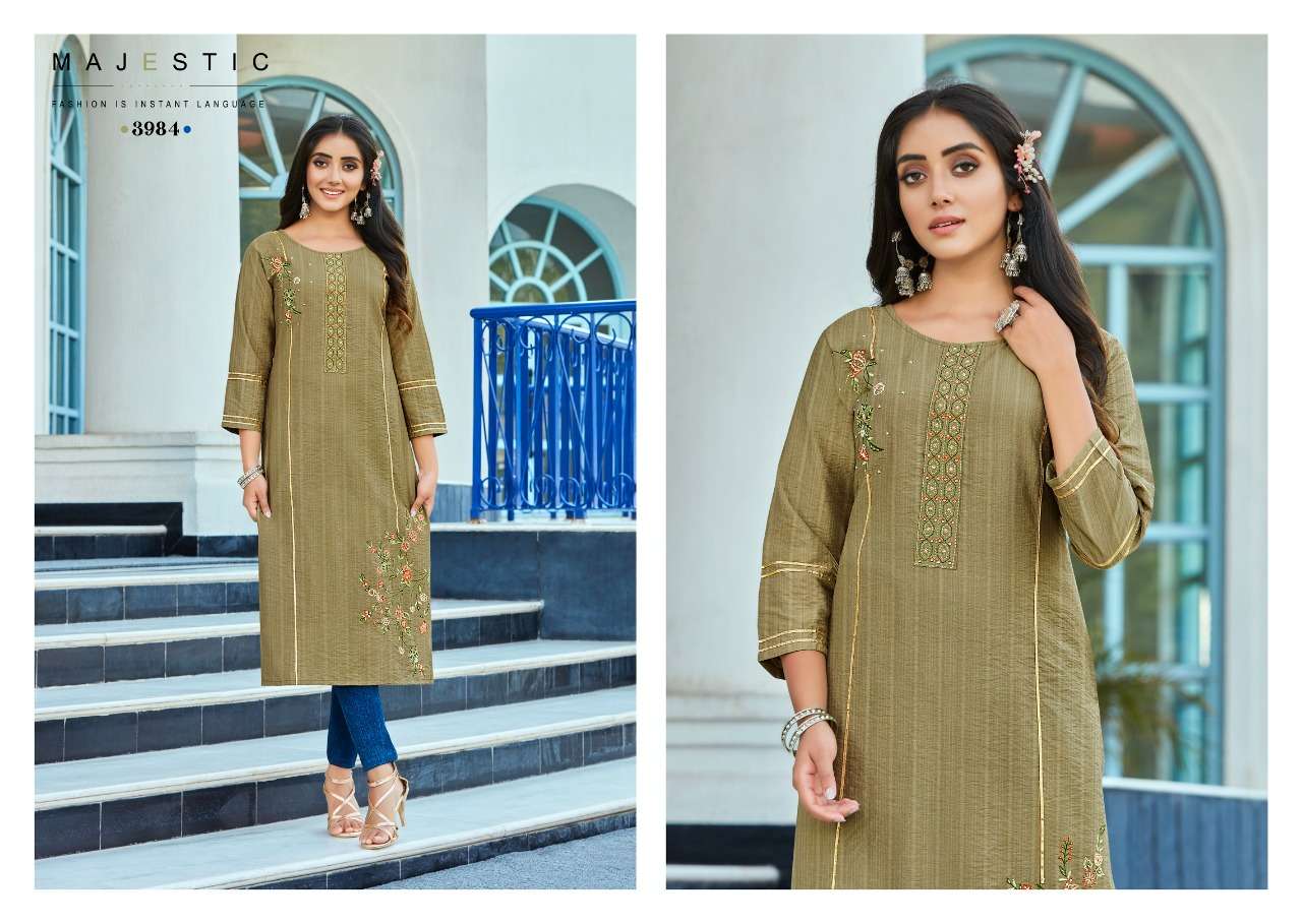 MIRACAL BY RANGOON 3981 TO 3986 SERIES DESIGNER STYLISH FANCY COLORFUL BEAUTIFUL PARTY WEAR & ETHNIC WEAR COLLECTION VISCOSE KURTIS AT WHOLESALE PRICE