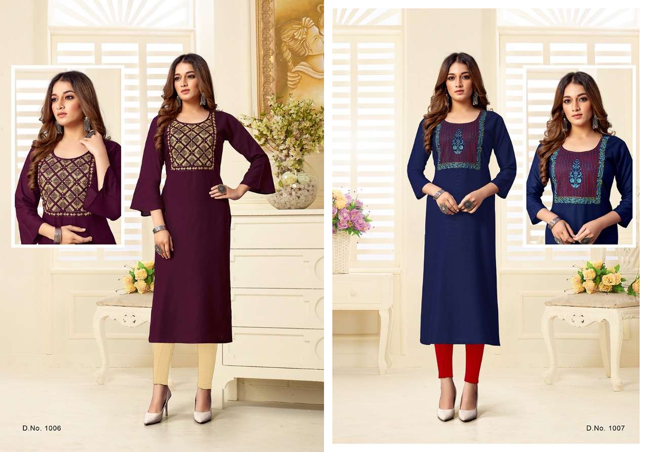 LAADO BY JINESH NX 1001 TO 1008 SERIES DESIGNER STYLISH FANCY COLORFUL BEAUTIFUL PARTY WEAR & ETHNIC WEAR COLLECTION RAYON EMBROIDERED KURTIS AT WHOLESALE PRICE