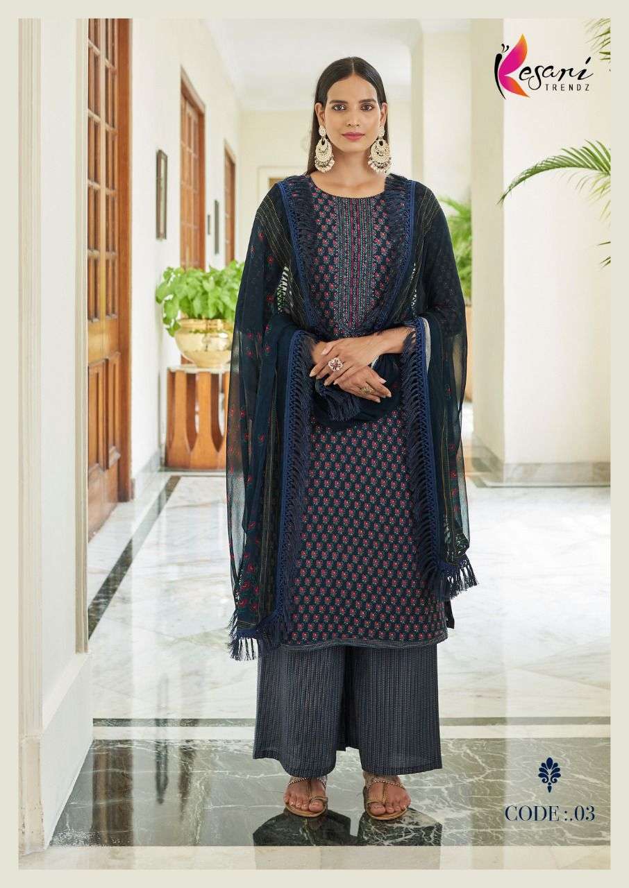IZHAR BY KESARI TRENDZ 01 TO 06 SERIES BEAUTIFUL SUITS COLORFUL STYLISH FANCY CASUAL WEAR & ETHNIC WEAR SILK EMBROIDERED DRESSES AT WHOLESALE PRICE