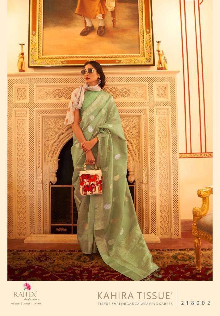 Kahira Tissue By Raj Tex 218001 To 218006 Series Indian Traditional Wear Collection Beautiful Stylish Fancy Colorful Party Wear & Occasional Wear Tissue Sarees At Wholesale Price