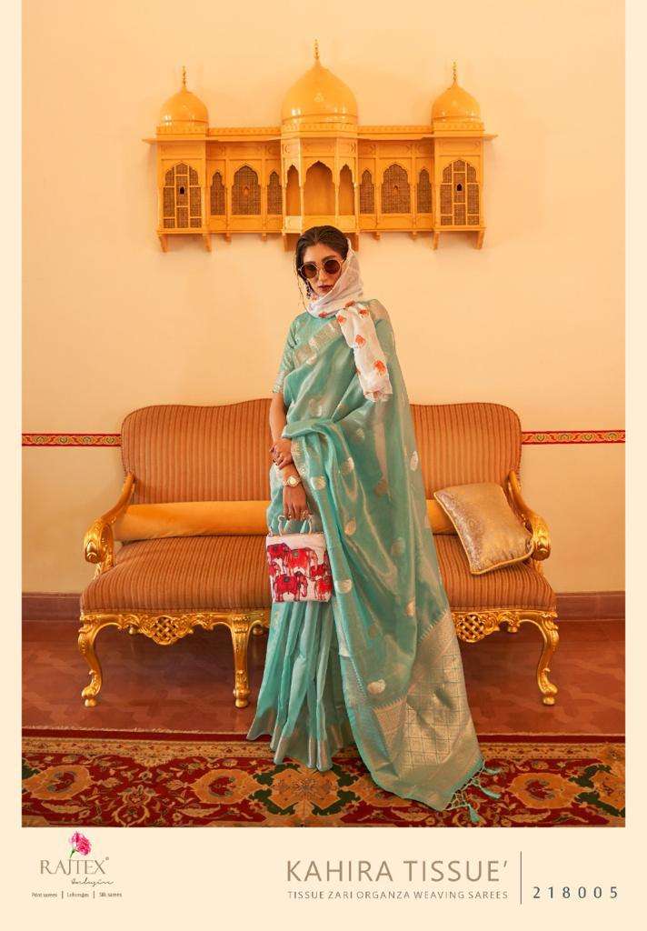 Kahira Tissue By Raj Tex 218001 To 218006 Series Indian Traditional Wear Collection Beautiful Stylish Fancy Colorful Party Wear & Occasional Wear Tissue Sarees At Wholesale Price