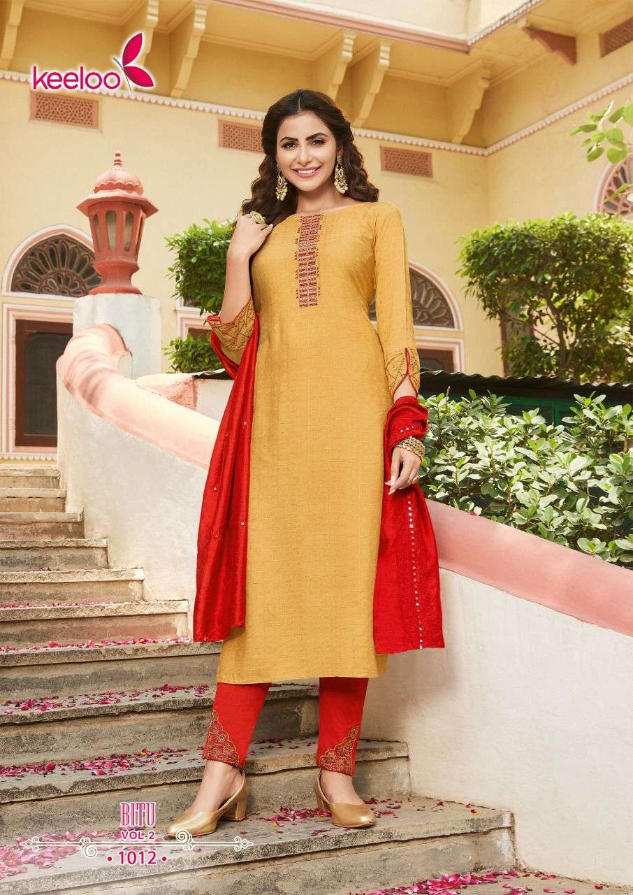 BITU VOL-2 BY KEELOO 1007 TO 1012 SERIES BEAUTIFUL STYLISH SHARARA SUITS FANCY COLORFUL CASUAL WEAR & ETHNIC WEAR & READY TO WEAR HEAVY RAYON DRESSES AT WHOLESALE PRICE