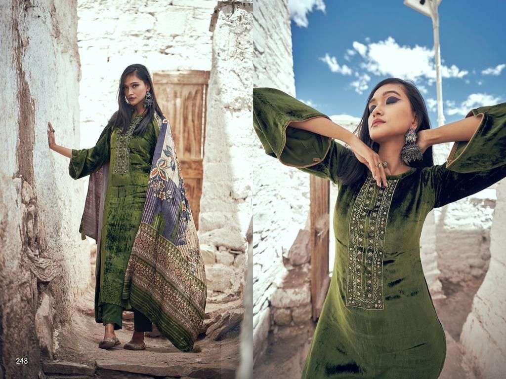 QURBAT BY AIQA 247 TO 254 SERIES BEAUTIFUL SUITS COLORFUL STYLISH FANCY CASUAL WEAR & ETHNIC WEAR PURE VELVET DRESSES AT WHOLESALE PRICE