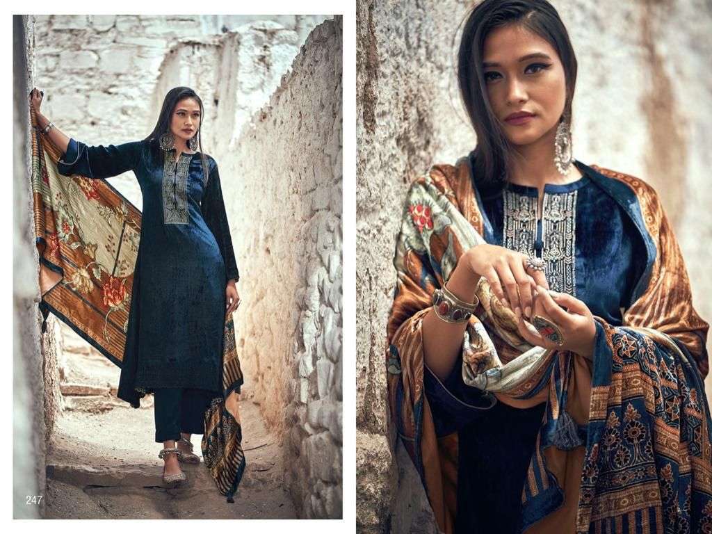 QURBAT BY AIQA 247 TO 254 SERIES BEAUTIFUL SUITS COLORFUL STYLISH FANCY CASUAL WEAR & ETHNIC WEAR PURE VELVET DRESSES AT WHOLESALE PRICE