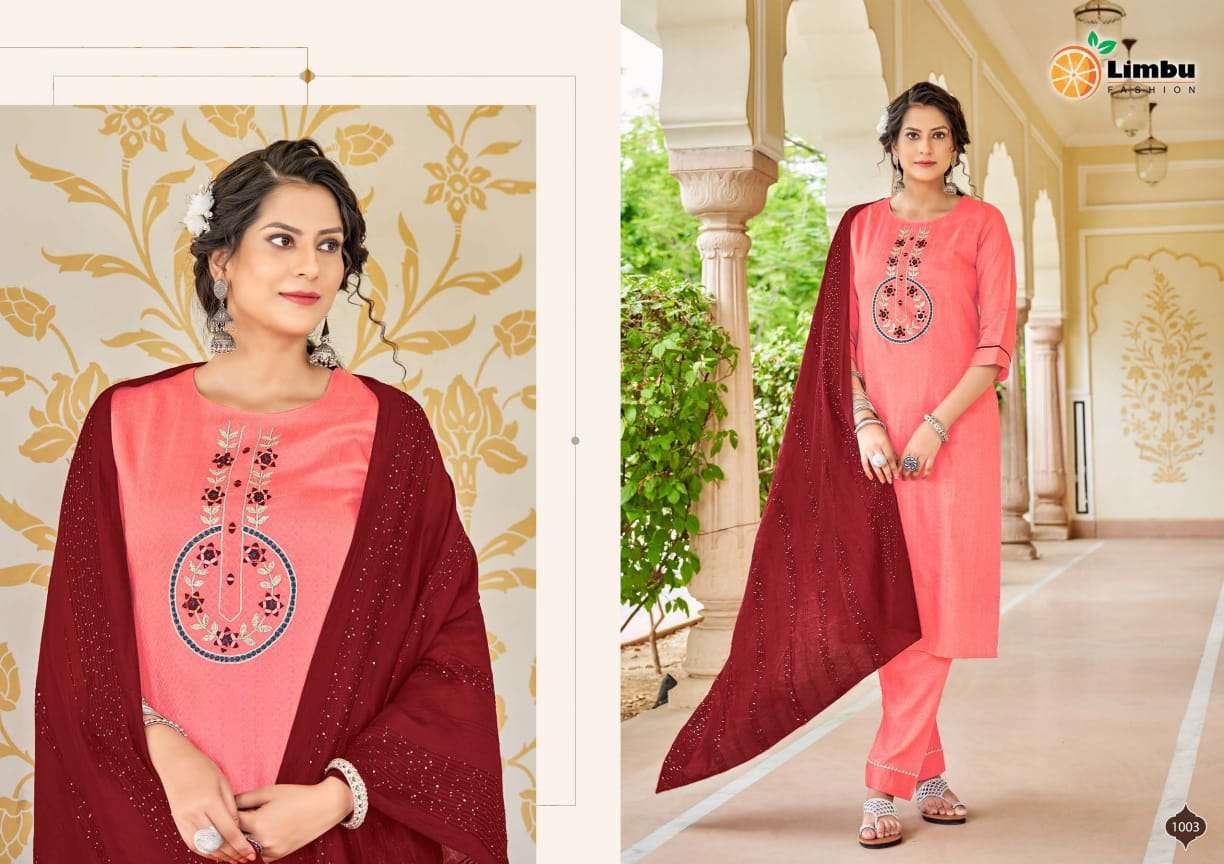 SWAGAT BY LIMBU FASHION 1001 TO 1006 SERIES BEAUTIFUL STYLISH SUITS FANCY COLORFUL CASUAL WEAR & ETHNIC WEAR & READY TO WEAR CHANDERI COTTON PRINTED DRESSES AT WHOLESALE PRICE