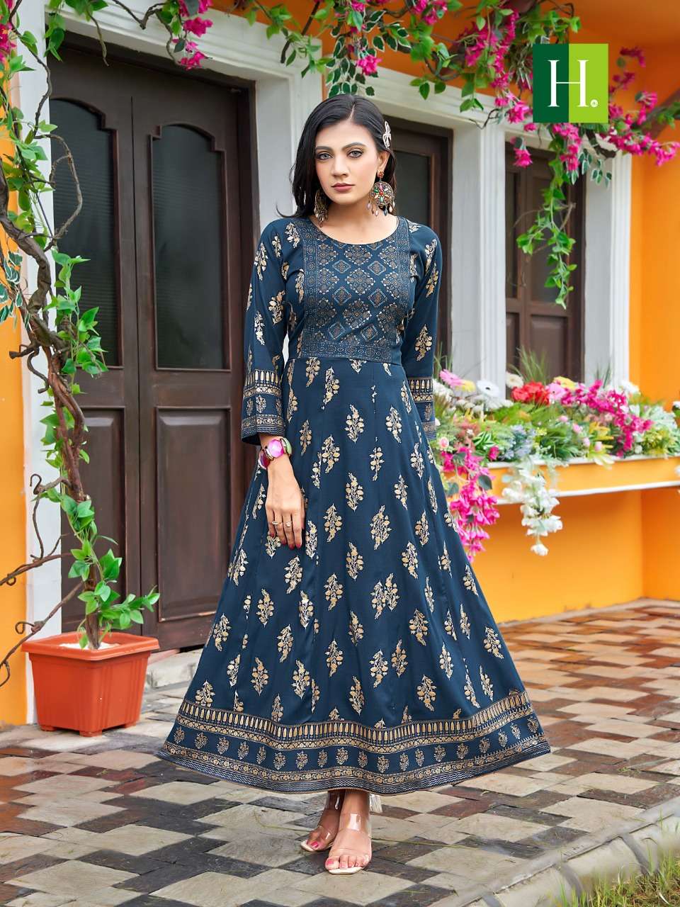 SAMANTHA VOL-2 BY HIRWA 01 TO 08 SERIES DESIGNER STYLISH FANCY COLORFUL BEAUTIFUL PARTY WEAR & ETHNIC WEAR COLLECTION RAYON PRINT GOWN AT WHOLESALE PRICE