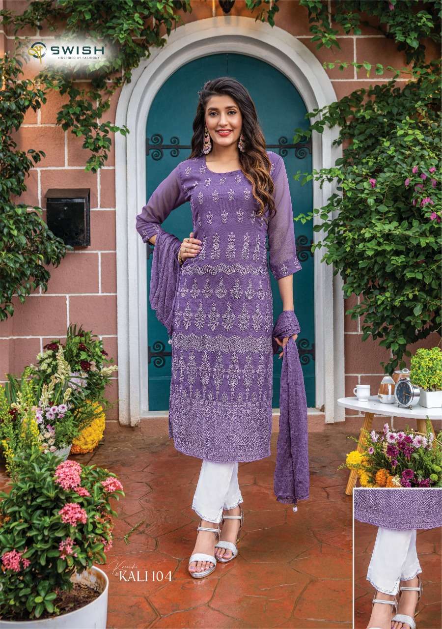 KALI BY SWISH 101 TO 106 SERIES BEAUTIFUL SUITS COLORFUL STYLISH FANCY CASUAL WEAR & ETHNIC WEAR FANCY DRESSES AT WHOLESALE PRICE