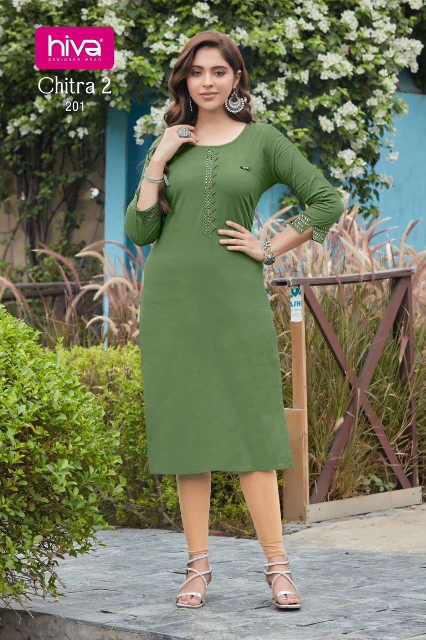 CHITRA VOL-2 BY HIVA 201 TO 206 SERIES DESIGNER STYLISH FANCY COLORFUL BEAUTIFUL PARTY WEAR & ETHNIC WEAR COLLECTION LYCRA KURTIS AT WHOLESALE PRICE
