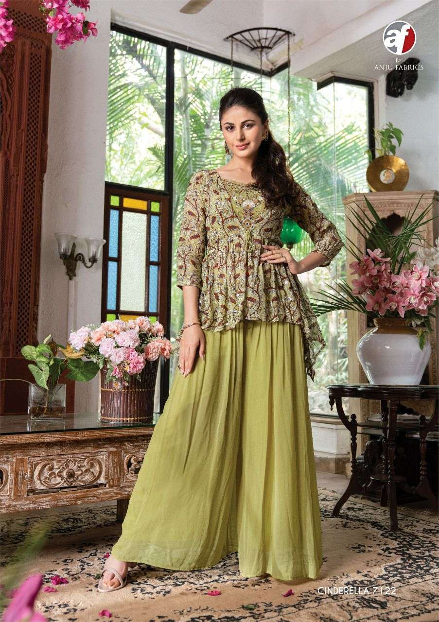 Cinderella Vol-2 By Anju Fabrics 7121 To 7124 Series Designer Stylish Fancy Colorful Beautiful Party Wear & Ethnic Wear Collection Pure Georgette Tops With Bottom At Wholesale Price