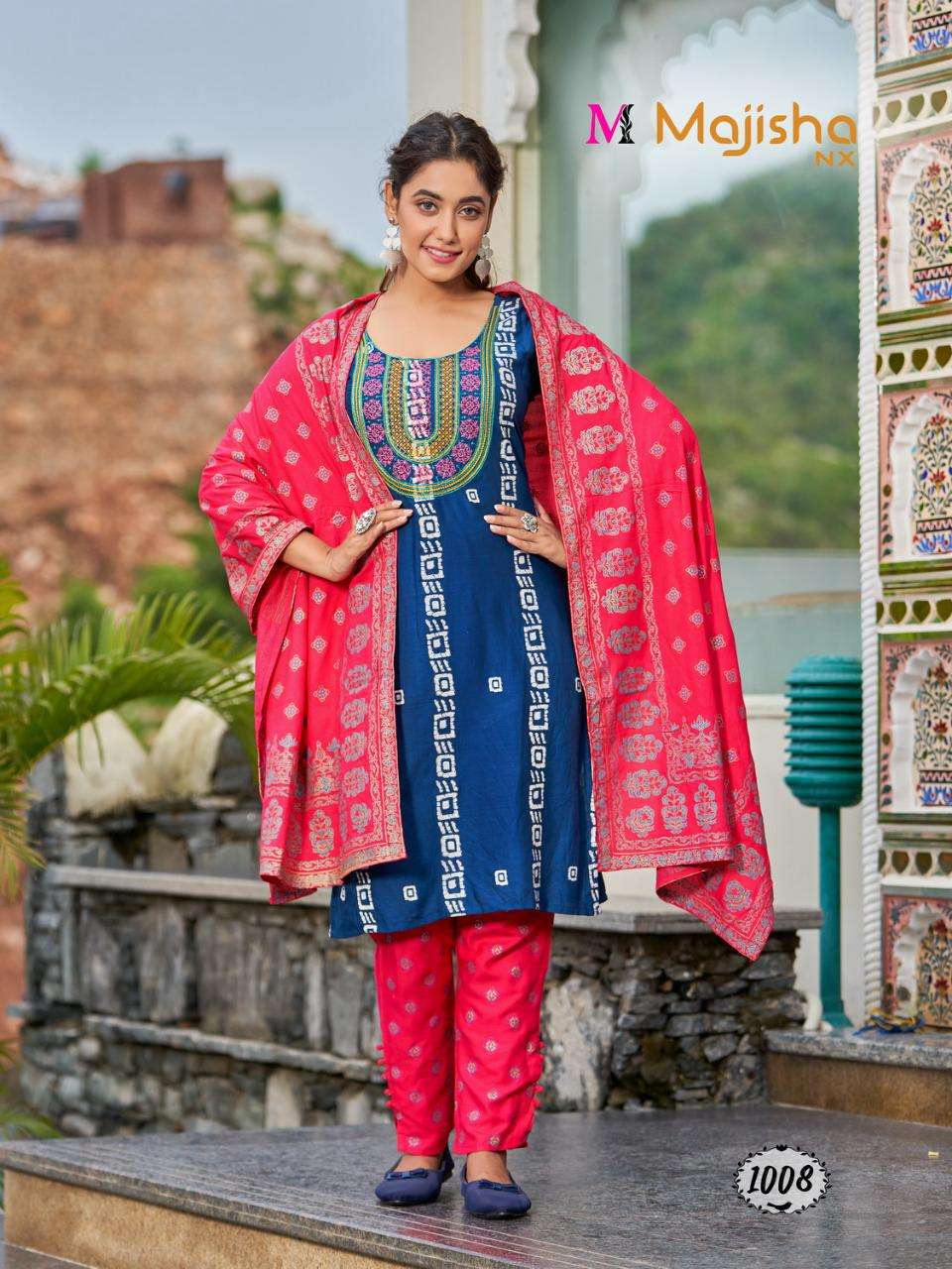 KOODEE VOL-1 BY MAJISHA NX 1001 TO 1008 SERIES BEAUTIFUL SUITS COLORFUL STYLISH FANCY CASUAL WEAR & ETHNIC WEAR PURE RAYON PRINT DRESSES AT WHOLESALE PRICE