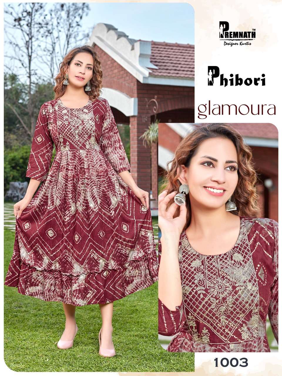PHIBORI BY PREMNATH 1001 TO 1006 SERIES DESIGNER STYLISH FANCY COLORFUL BEAUTIFUL PARTY WEAR & ETHNIC WEAR COLLECTION RAYON PRINT KURTIS AT WHOLESALE PRICE