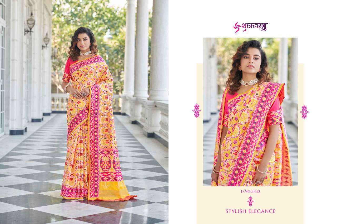 Patola Vol-5 By Shubhkala 5341 To 5344 Series Indian Traditional Wear Collection Beautiful Stylish Fancy Colorful Party Wear & Occasional Wear Patola Silk Sarees At Wholesale Price