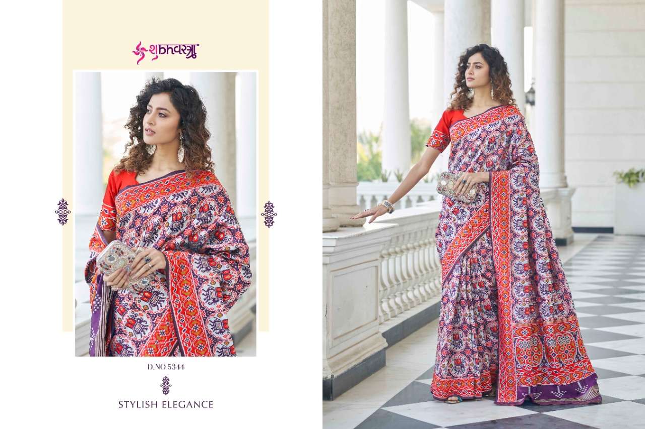 Patola Vol-5 By Shubhkala 5341 To 5344 Series Indian Traditional Wear Collection Beautiful Stylish Fancy Colorful Party Wear & Occasional Wear Patola Silk Sarees At Wholesale Price