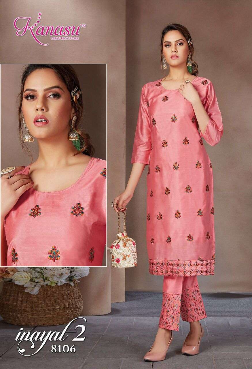 INAYAT VOL-2 BY KANASU 8101 TO 8108 SERIES DESIGNER STYLISH FANCY COLORFUL BEAUTIFUL PARTY WEAR & ETHNIC WEAR COLLECTION SIL KURTIS WITH BOTTOM AT WHOLESALE PRICE