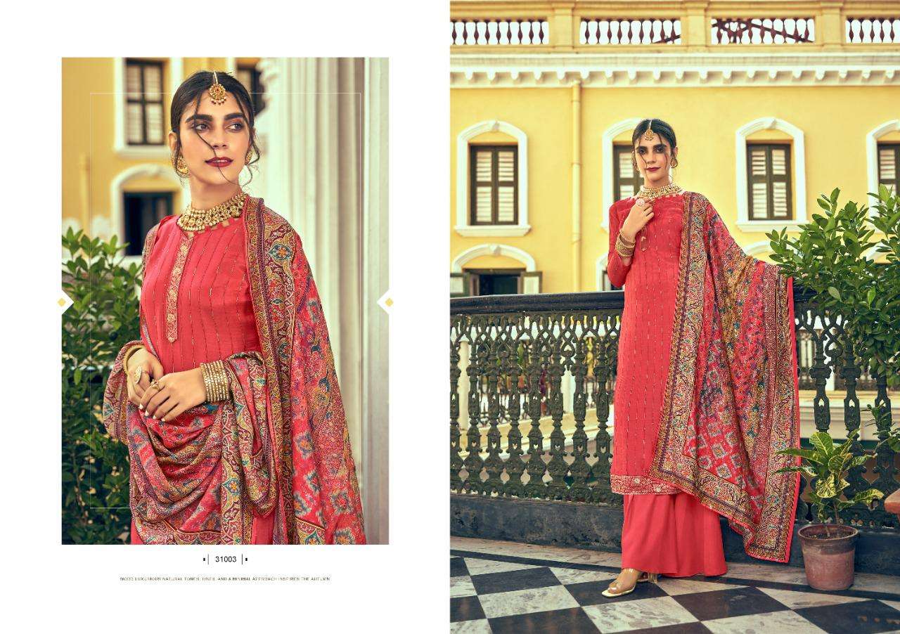 SAACHI BY NISHANT FASHION 31001 TO 31006 SERIES SHARARA SUITS BEAUTIFUL FANCY COLORFUL STYLISH PARTY WEAR & OCCASIONAL WEAR SILK DRESSES AT WHOLESALE PRICE