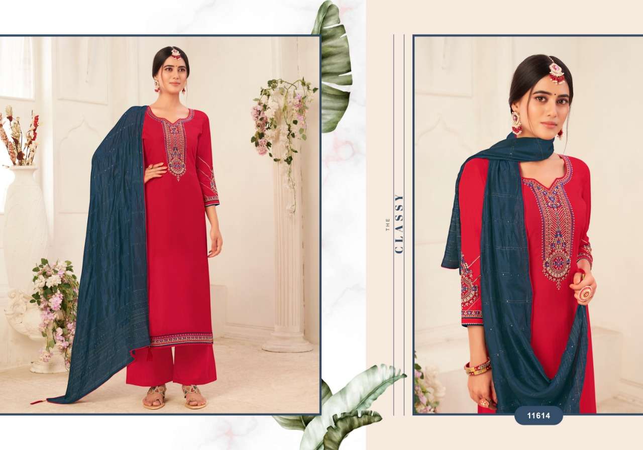 SHIVANI BY PANCH RATNA 11611 TO 11616 SERIES SUITS BEAUTIFUL FANCY COLORFUL STYLISH PARTY WEAR & OCCASIONAL WEAR HEAVY SILK DRESSES AT WHOLESALE PRICE