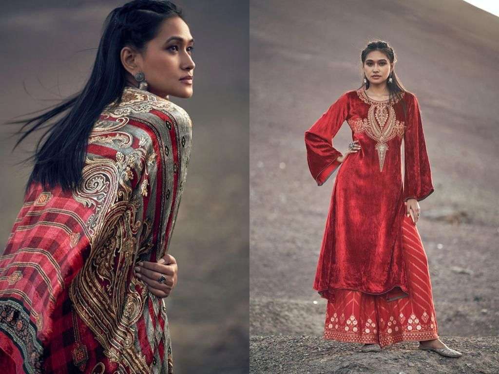 RUHANYAT BY AIQA 256 TO 263 SERIES SUITS BEAUTIFUL FANCY COLORFUL STYLISH PARTY WEAR & OCCASIONAL WEAR VELVET EMBROIDERY DRESSES AT WHOLESALE PRICE