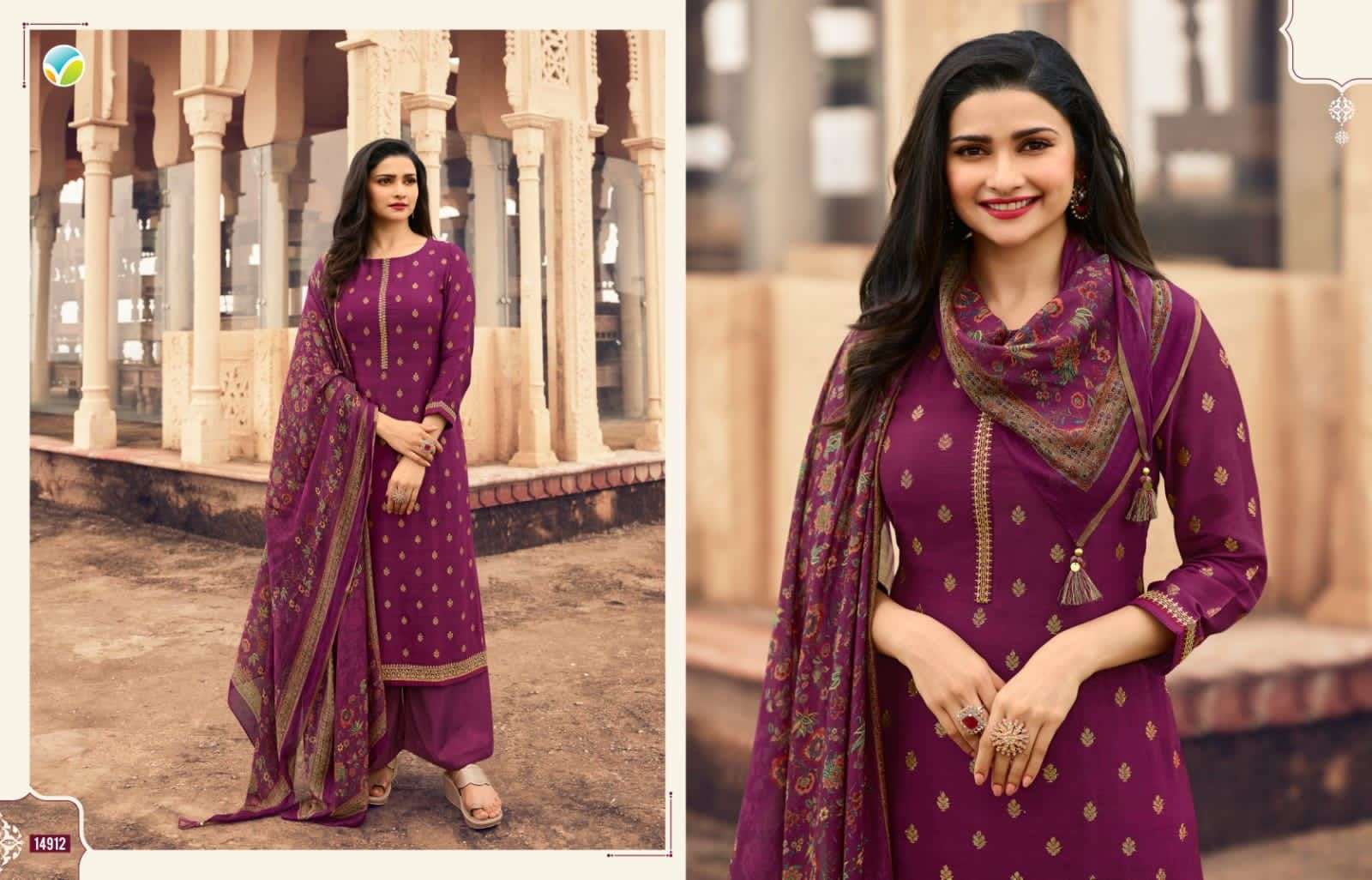 KASEESH PARADISE BY VINAY FASHION 14911 TO 14918 SERIES SUITS BEAUTIFUL FANCY COLORFUL STYLISH PARTY WEAR & OCCASIONAL WEAR VISCOSE JACQUARD SILK DRESSES AT WHOLESALE PRICE