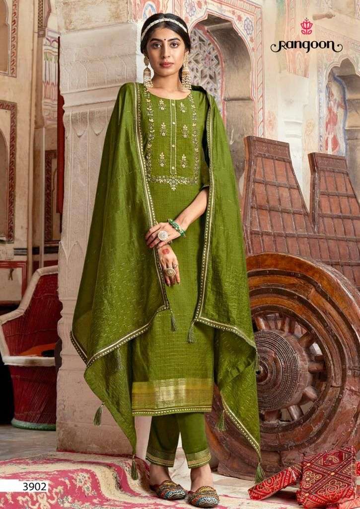 SUHANA BY RANGOON 3901 TO 3904 SERIES SUITS BEAUTIFUL FANCY COLORFUL STYLISH PARTY WEAR & OCCASIONAL WEAR JACQUARD LINEN SILK EMBROIDERY DRESSES AT WHOLESALE PRICE
